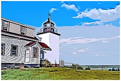 Fort Point Light in Northern Penobscot Bay -Digital Painting